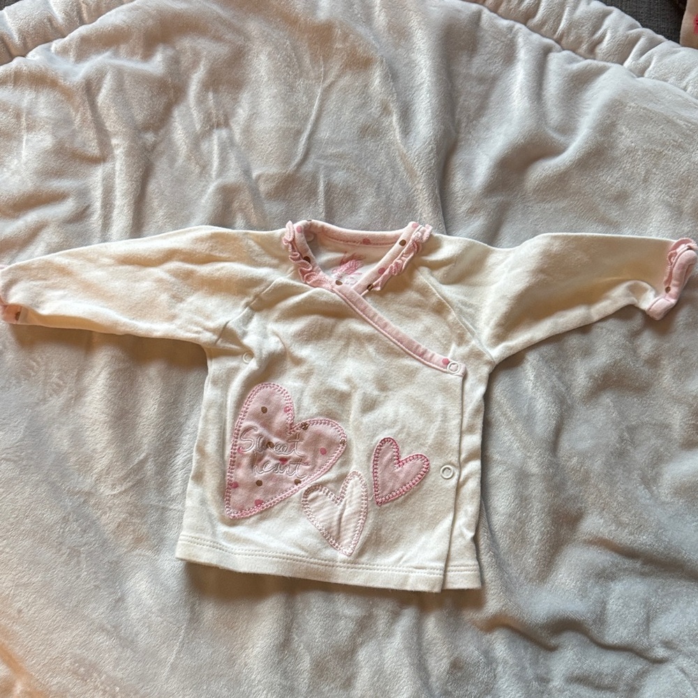 bebe Cream and Pink Kids Shirt